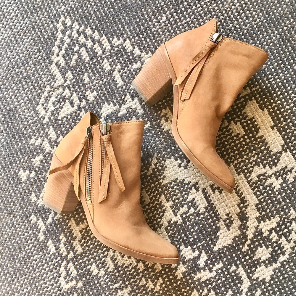 Dolce Vita Tan Leather Heeled Booties
